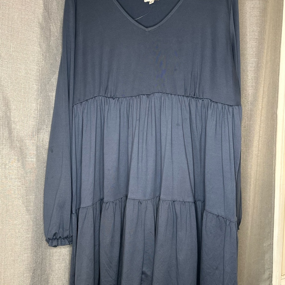 Elegant Blue Tiered Dress